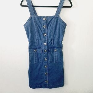 Derek Heart Button Up Denim Dress